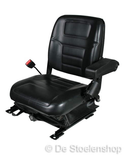 Mechanisch geveerde stoel PVC met armleuning links en gordel
