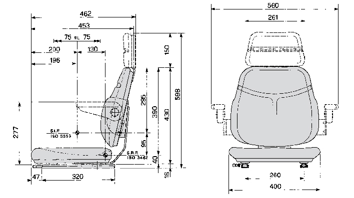 Bovendeel / Topper Cobo SC74 STOF met verstelrails / 40 cm