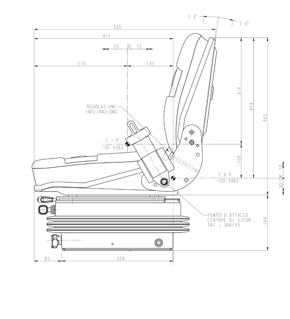 Bovendeel COBO SC45 met rolgordel en stoelschakelaar