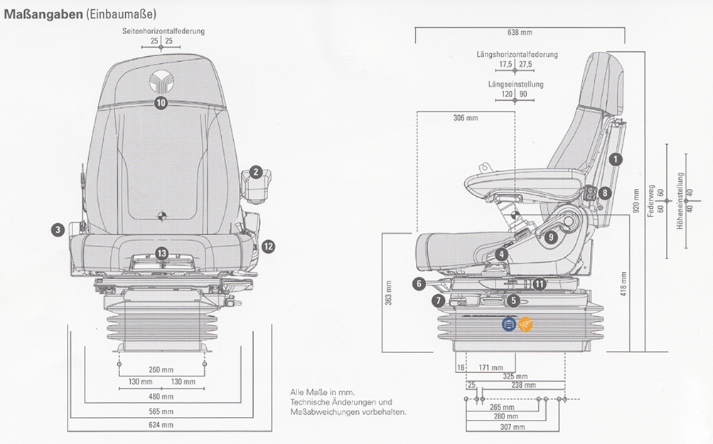 Grammer luchtgeveerde stoel Maximo Dynamic Plus DUALMOTION