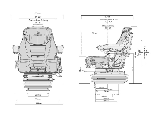 Grammer luchtgeveerde stoel Maximo Evolution Dynamic