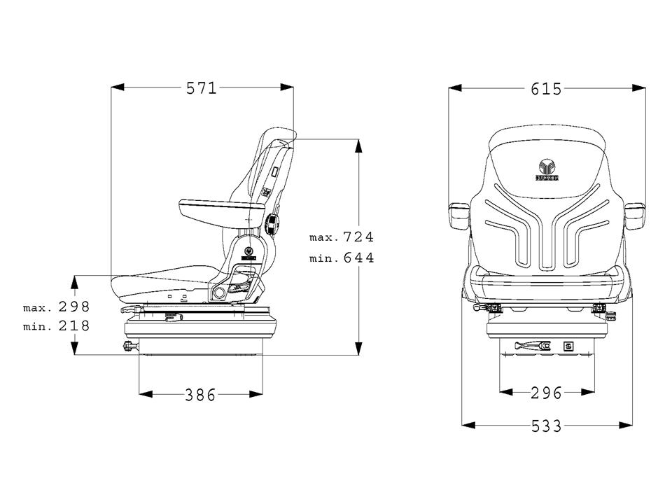 Grammer Maximo M Comfort met horizontaalvering PVC