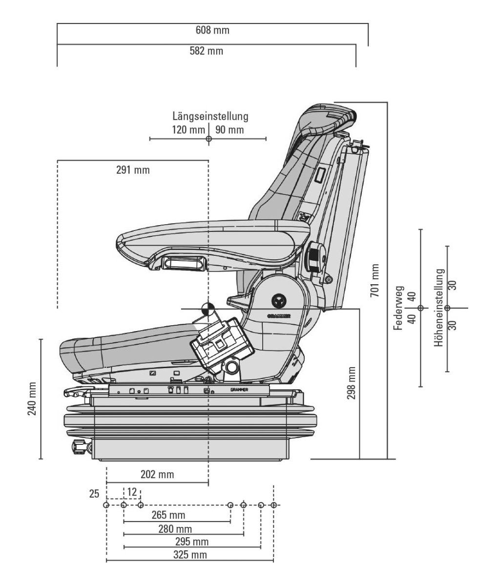 Grammer Maximo M mechanisch geveerde stoel stof of PVC