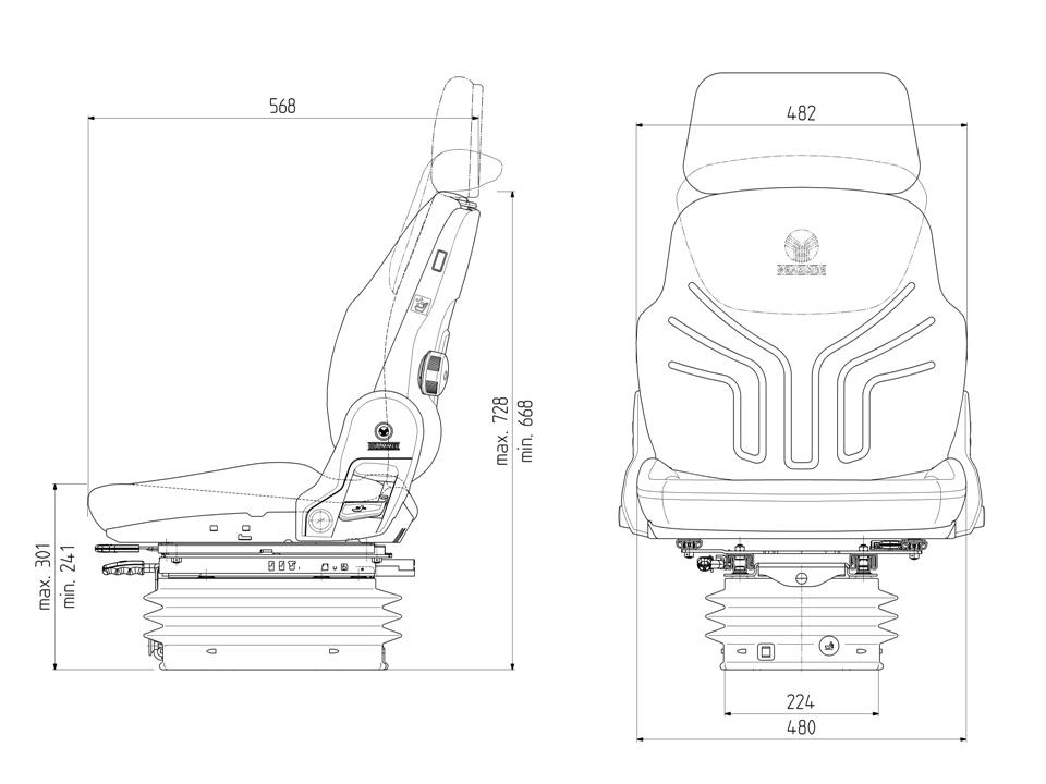 Grammer tractorstoel Compacto Comfort W | pvc zwart