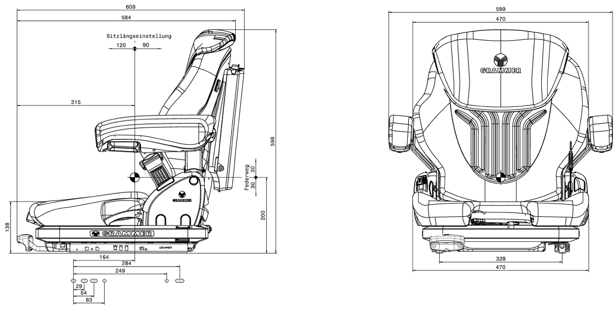 Heftruckstoel Grammer Primo M - MSG65/521 PVC