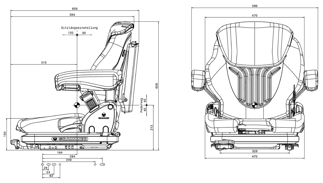 Heftruckstoel Grammer Primo XM - MSG65/521 PVC