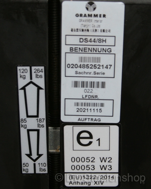 Mechanisch geveerde Grammerstoel DS44/8H met schakelaar