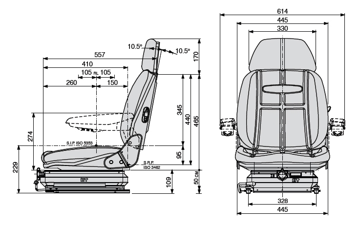 Mechanisch geveerde heftruckstoel Cobo SC47/M99 PVC