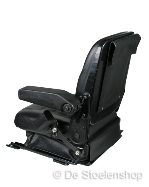 Mechanisch geveerde stoel PVC met armleuning links en gordel