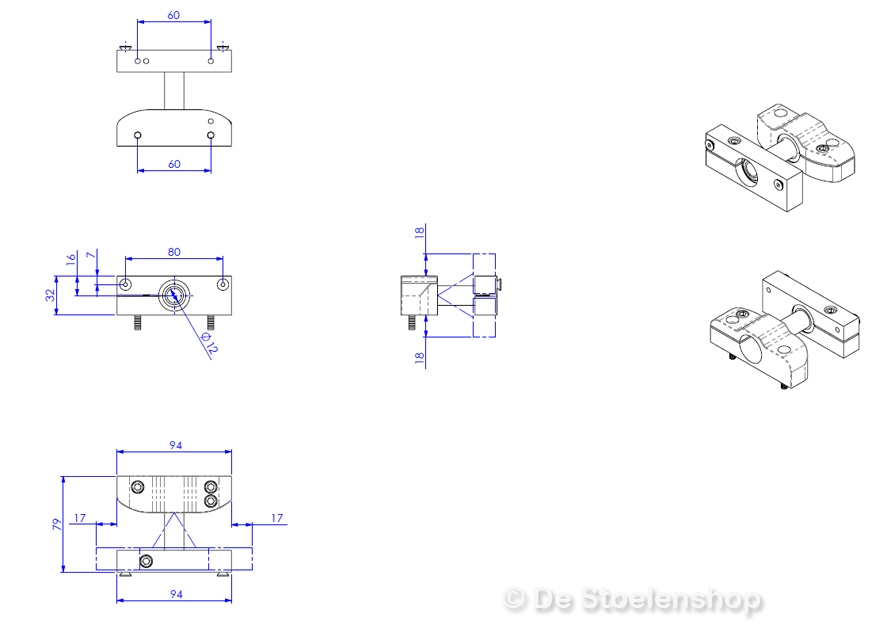 Montagesteun voor Joystickhouder / Joystick box Sittab