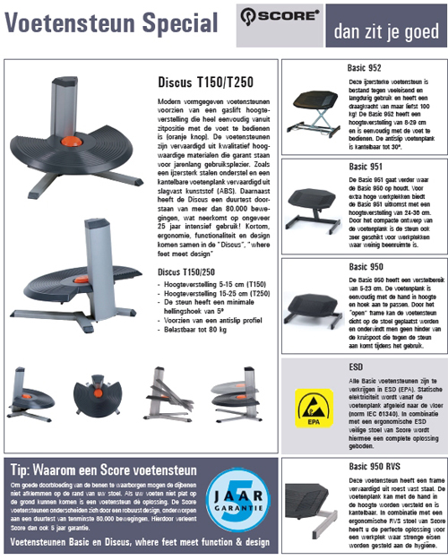 Score Discus 250 T voetensteun voetbediend 15-25 cm.