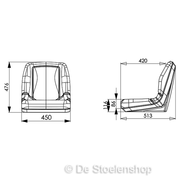 STAR kuip ST1846 PVC geel met langsverstelling