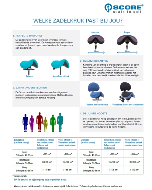 Zadelzitting Score Office Amazone met lendesteun