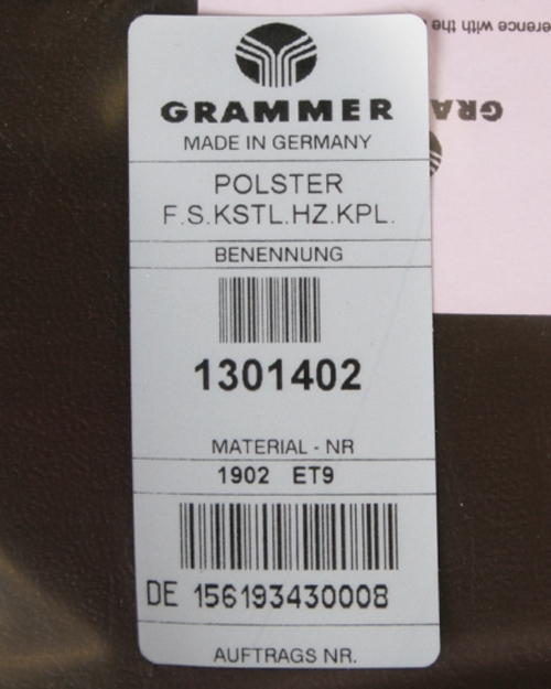 Zitkussen Grammer MSG65/531 en MSG75/531 PVC +verwarming