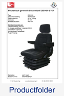 Productfolder E85H90 stof United Seats tractorstoel